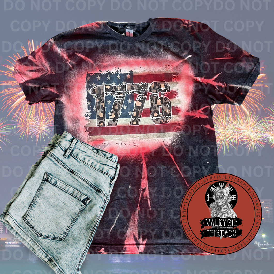 1776 Flag Bleached Reverse Style Dye