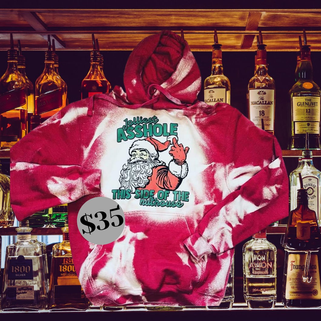 Jolliest @sshole Bleached X-Mas Hoodie